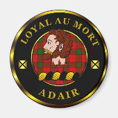 Adair-Clan-Abzeichen und Tartan Magnet (Vorne)