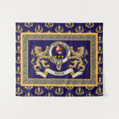 Adair Clan Badge Personalized Blue Wandteppich (Vorderseite (Horizontal))