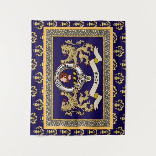 Adair Clan Badge Personalized Blue Wandteppich (Vorderseite)