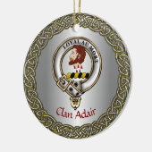 Adair Clan Badge & Tartan Thistle Personalized Keramik Ornament (Links)
