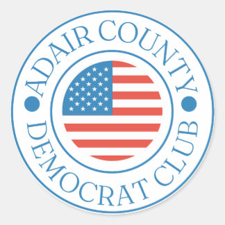 Adair Landkreis Democratic Club Logo-Aufkleber Runder Aufkleber