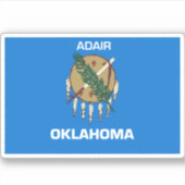 Adair Oklahoma Flag Aufkleber (Vorderseite)