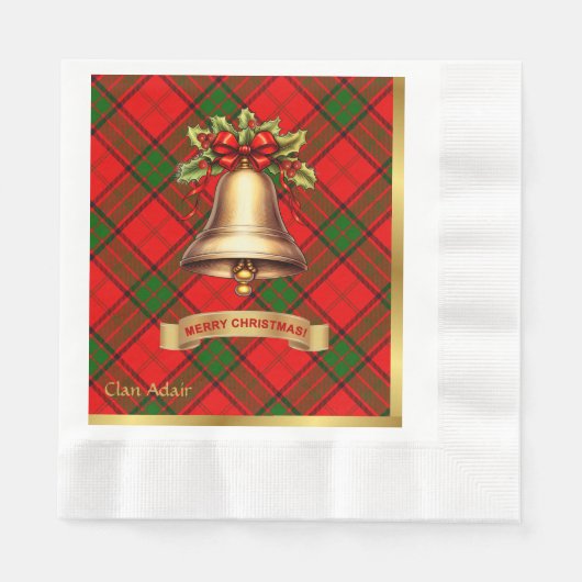 Adair Personalisiert Tartan Christmas Serviette (Vorderseite)