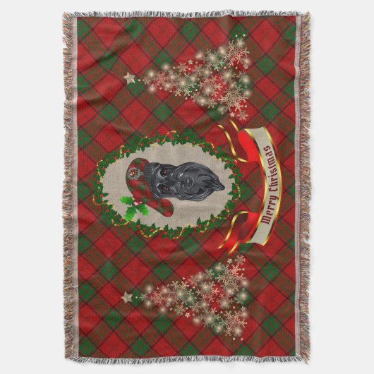 Adair Scottie Dog Christmas Throw Blanket Decke (Vorderseite Vertikal)