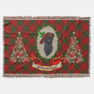 Adair Scottie Dog Christmas Throw Blanket Decke