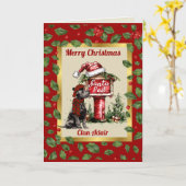 Adair Scottie Dog & Wappen Personalisiert Xmas Karte (Gelbe Blume)