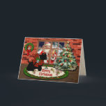 Adair Scottie & Santa/Wappen Personalisiert Feiertagskarte<br><div class="desc">Senden Sie Ihren Freunden und Ihrer Familie eine bunte Urlaubskarte in dieser Saison. Scottie Hund, mit Adair Tartan Bogen, Blick aus dem Fenster in Santa hoffend auf einige Weihnachtsgeschenke! Schauen Sie hinein und er findet, dass der Weihnachtsmann ihn schließlich nicht vergessen hat. Sie können den Gruß auf der Vorderseite personalisieren....</div>
