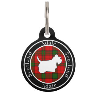 Adair Tartan & Scottie Dog Personalisiert Haustiermarke