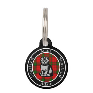 Adair Tartan & Scottish Kitty Personalisiert Haustiermarke