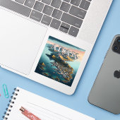 Adak Alaska 3 Inch Vinyl Sticker (Laptop mit iPhone)