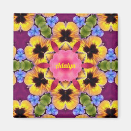 ADALYN ~ Abstrakte Pansy ~ Pink Blue Lila Gelb Magnet