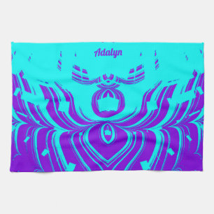 ADALYN ~ FLUORO FARBTÖNE ~ 3D ~ Lila Aqua ~ Geschirrtuch