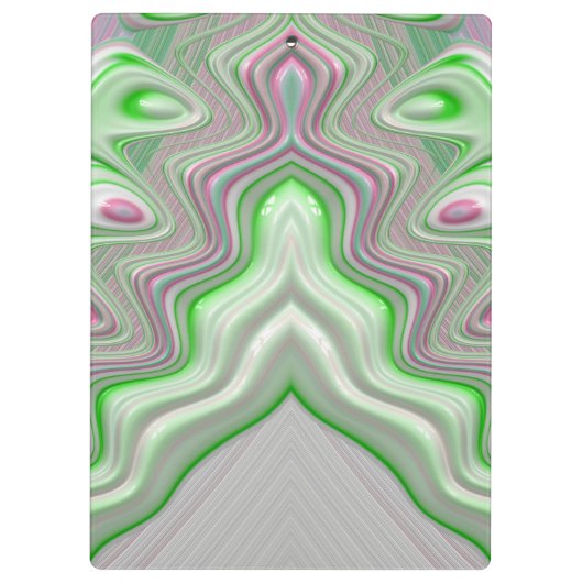 ADALYN ~ PASTEL 3D! Rosa, grüne und weiße GLOSSY Klemmbrett (Rückseite)