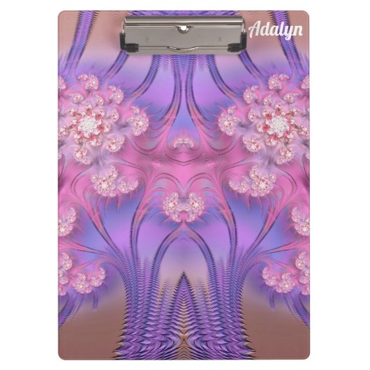 ADALYN ~ PASTEL 3D! Rosa, Mauve GLOSSY Klemmbrett (Vorderseite)