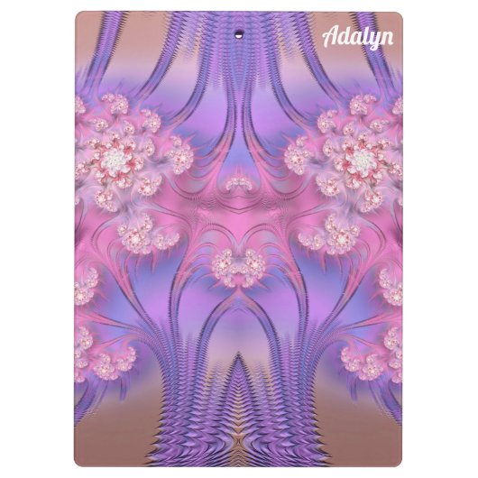 ADALYN ~ PASTEL 3D! Rosa, Mauve GLOSSY-Zwischenabl Klemmbrett (Rückseite)