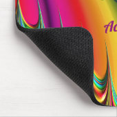 ADALYN ~ Zany Hot Yellow, Blue, Green, Pink Mou Mousepad (Ecke)