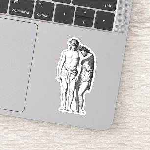 Adam and Eve Bible Creation Art Illustration Aufkleber