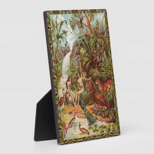 Adam and Eve in Garden Plaque Fotoplatte (Seite)