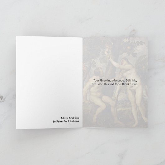 Adam and Eve von Peter Paul Rubens Karte (Innenseite)