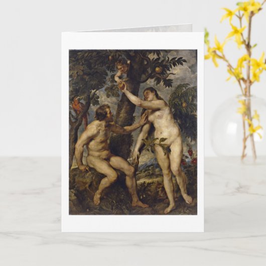 Adam and Eve von Peter Paul Rubens Karte (Gelbe Blume)