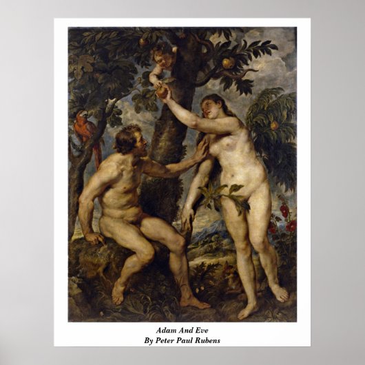 Adam and Eve von Peter Paul Rubens Poster (Vorne)