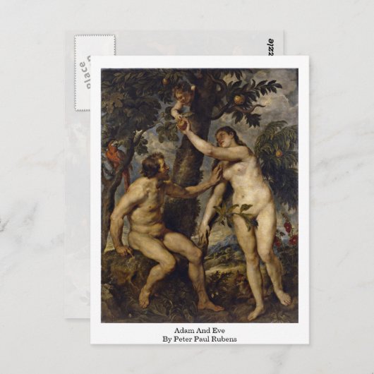 Adam and Eve von Peter Paul Rubens Postkarte (Vorne/Hinten)