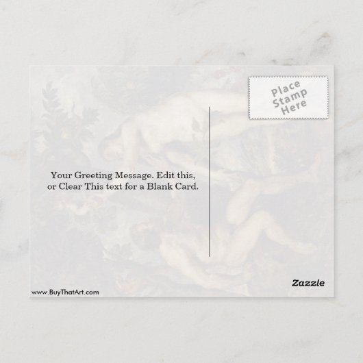 Adam and Eve von Peter Paul Rubens Postkarte (Rückseite)