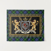 Adam Clan Abzeichen & Motto mit Löwen Wandteppich (Vorderseite (Horizontal))