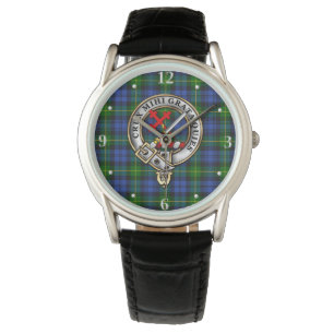 Adam Clan Abzeichen & Tartan Armbanduhr