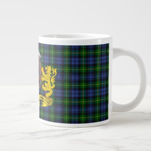 Adam Clan Abzeichen & Tartan Jumbo Tasse (Rechts)