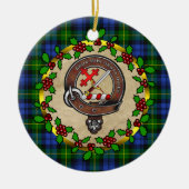 Adam Clan Abzeichen & Tartan Personalisierte Weihn Keramik Ornament (Vorne)