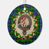 Adam Clan Abzeichen & Tartan Personalisierte Weihn Keramik Ornament (Links)