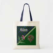 Adam Clan Abzeichen & Tartan Tote Bag Tragetasche (Vorne)
