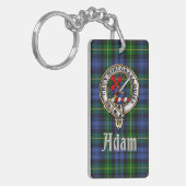 Adam Clan Badge/Tartan Rectangle Schlüsselanhänger (Vorderseite links)