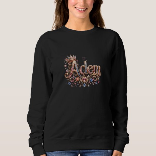 Adam Crown schwarzes T-Shirt Sweatshirt (Vorderseite)