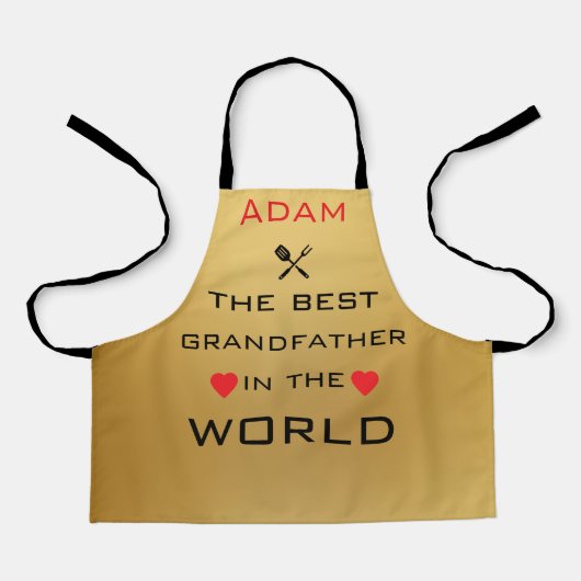Adam der beste Großvater der Welt Gold Schürze (Vorderseite)