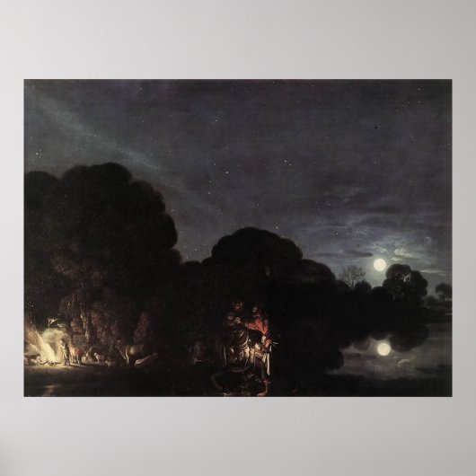 Adam Elsheimer Flug nach Ägypten Poster (Vorne)