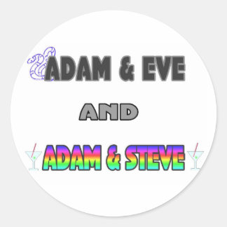 Adam & Eve & Adam & Steve Runder Aufkleber