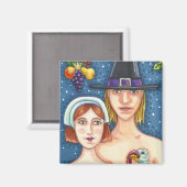 ADAM & EVE PILGRIMS, BIBLICAL WHIMSY ERNTEDANK MAGNET (Vorderseite/Rückseite)