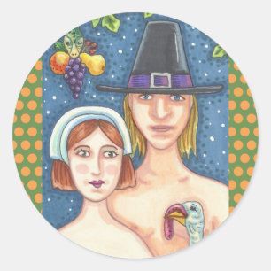 ADAM & EVE PILGRIMS ERNTEDANK STICKER SHEED RAND