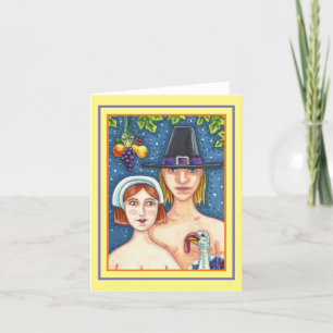 ADAM & EVE PILGRIMS, WHIMSY ERNTEDANK Blank Karte