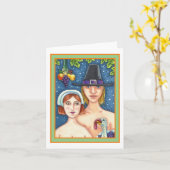ADAM & EVE PILGRIMS, WHIMSY ERNTEDANK Blank Karte (Gelbe Blume)