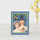 ADAM & EVE PILGRIMS, WHIMSY ERNTEDANK Blank Karte (Gelbe Blume)