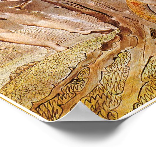 Adam, Eve & Serpent im Garten von Eden von Blake Poster (Ecke)