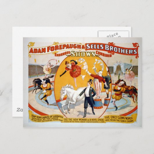 Adam Forepaugh & Sells Brothers Postkarte (Vorne/Hinten)