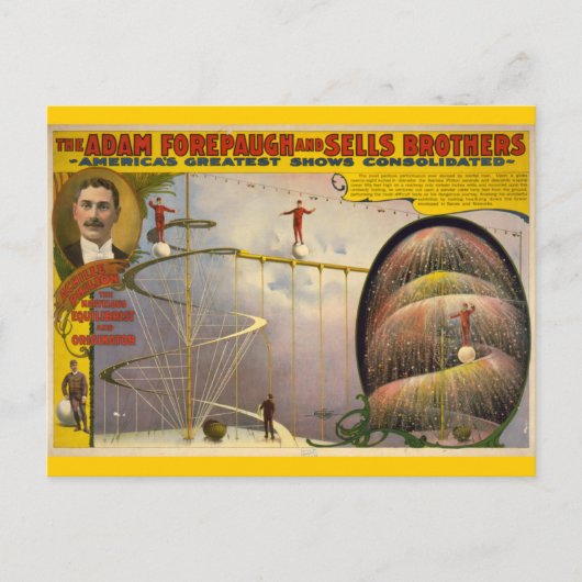 Adam Forepaugh und verkauft Brothers Circus Poster Postkarte (Vorderseite)