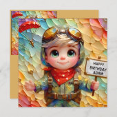 ADAM ~ Geburtstagskarte ~ Parachutist ~ (Vorne/Hinten)