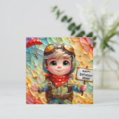 ADAM ~ Geburtstagskarte ~ Parachutist ~ (Stehend Vorderseite)