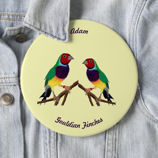 ADAM ~ Gouldian Finch ~ Personalisiert ~ Button (Beispiel)