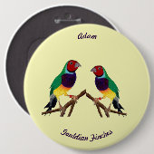 ADAM ~ Gouldian Finch ~ Personalisiert ~ Button (Vorne & Hinten)